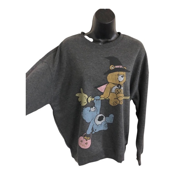 Care‎ Bears oversized gray sweatshirt with care bear riding on a broom size XS - Picture 3 of 12